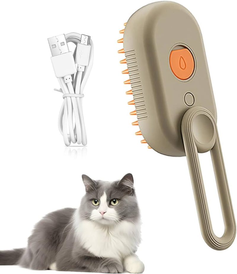 Escova turbo de vapor para gatos com Spray elétrico