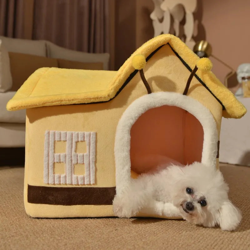 Cama Dobrável e Quente para Cães e Gatos - Conforto para Pets