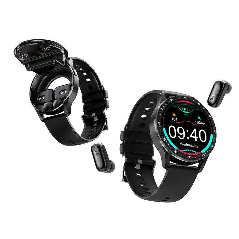 X7 Smart Watch TWS 2 em 1 com Fones de Ouvido Bluetooth - Monitoramento de Saúde, Pressão Arterial, Esporte e Música