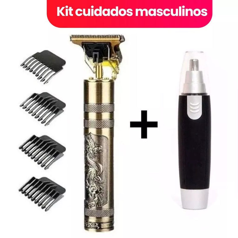 Kit Maquina cortar cabelo acabamento barbear barbeador eletrico